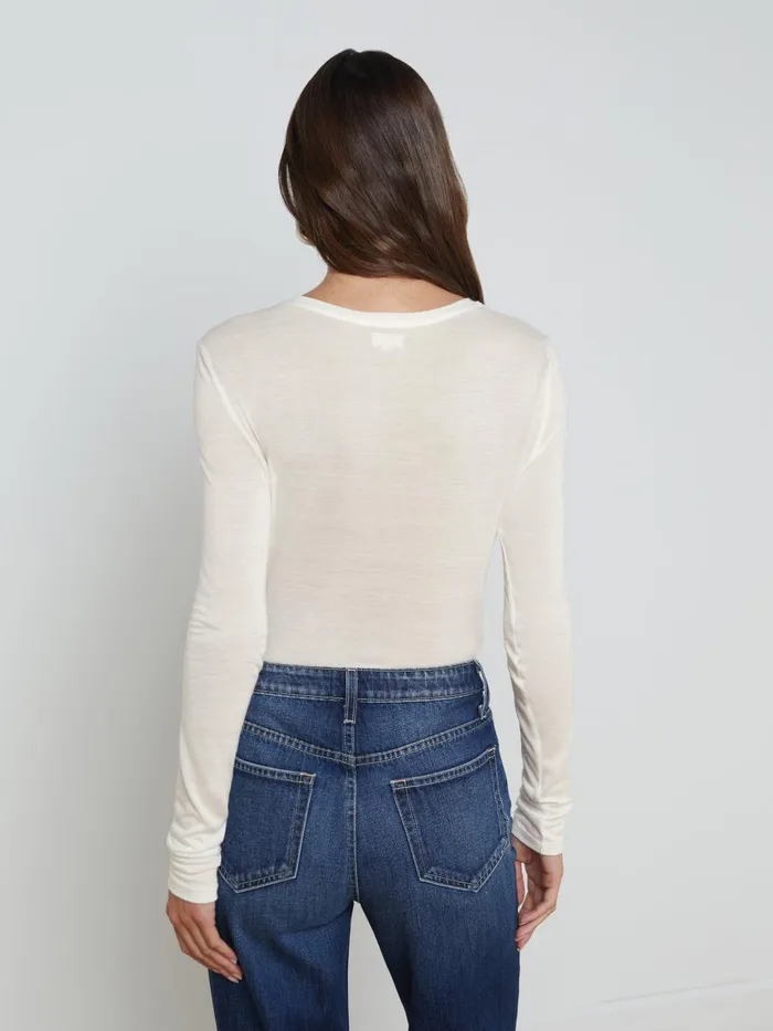 L039Agence Tees Women Ayla Cashmere Jersey Tee Buff L039Agence Tees Women Ayla Cashmere Jersey Tee Buff