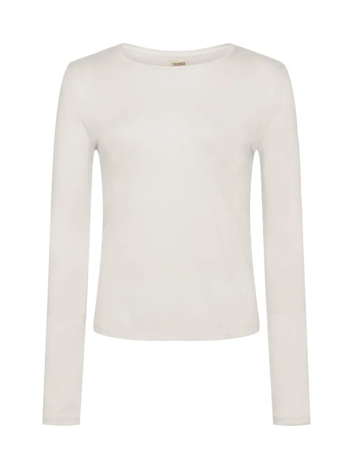 L039Agence Tees Women Ayla Cashmere Jersey Tee Buff L039Agence Tees Women Ayla Cashmere Jersey Tee Buff