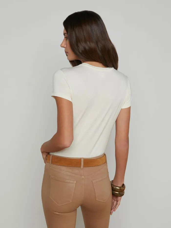 L039Agence Tees Women Ressi Fitted Tee Vintage White L039Agence Tees Women Ressi Fitted Tee Vintage White
