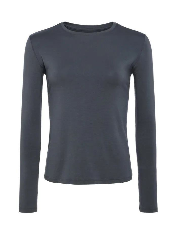 L039Agence Tees Women Tess Long Sleeve Tee Dark Shadow L039Agence Tees Women Tess Long Sleeve Tee Dark Shadow