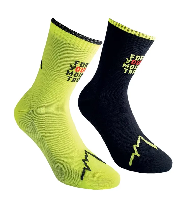 La Sportiva Socks For Your Mountain Socks BlackNeon 8211 MenWomen