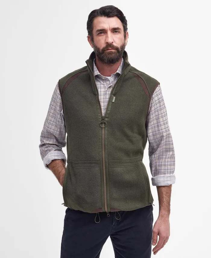 Langdale Fleece Gilet Olive Men Barbour Gilets and Liners