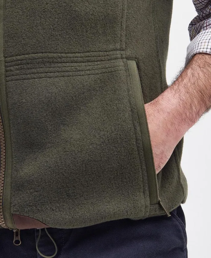 Langdale Fleece Gilet Olive Men Barbour Gilets and Liners