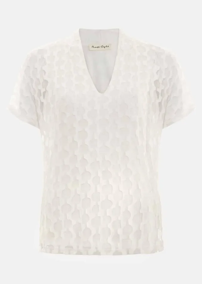 Lara Burnout Top Ivory Women Phase Eight Tops and TShirts