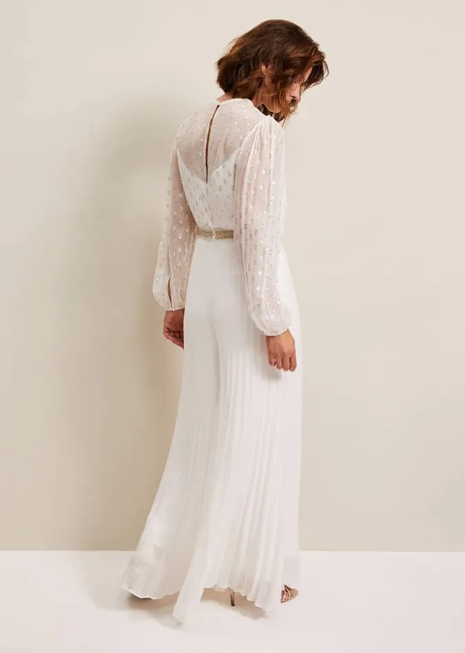 Larissa Pleated Jumpsuit Ivory Women Phase Eight Dresses