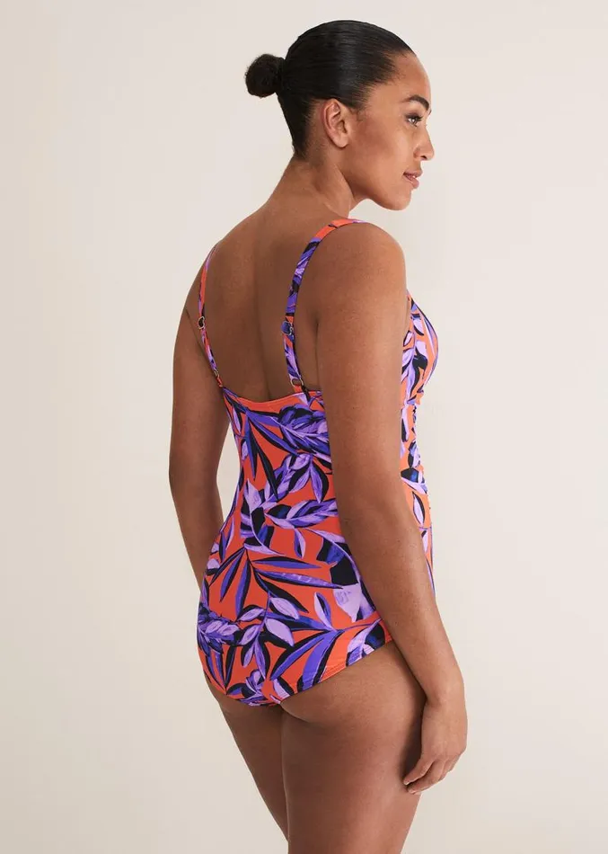 Leaf Print Swimsuit Purpleorange Women Phase Eight Swimwear
