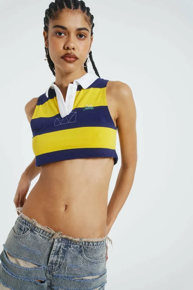League Cropped Rugby Vest Yellow Women Jaded London Crop Tops League Cropped Rugby Vest Yellow Women Jaded London Crop Tops