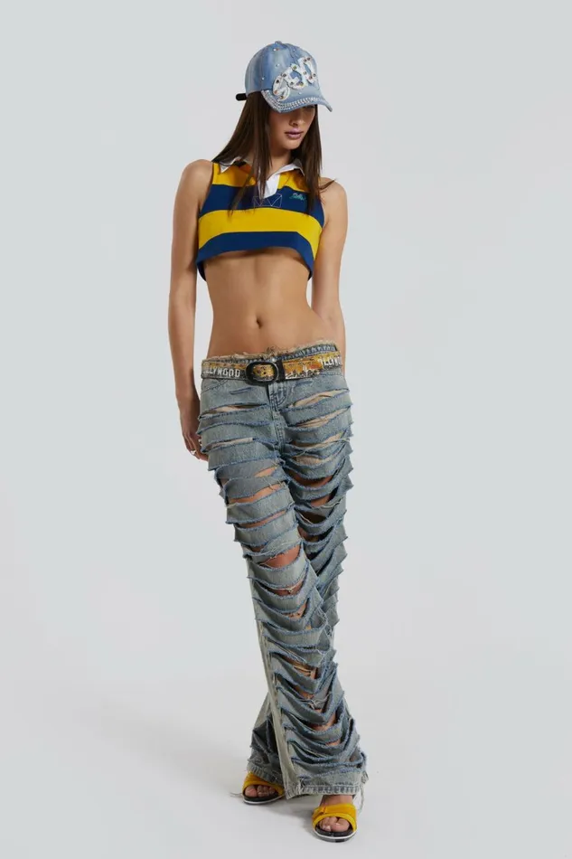 League Cropped Rugby Vest Yellow Women Jaded London Crop Tops League Cropped Rugby Vest Yellow Women Jaded London Crop Tops