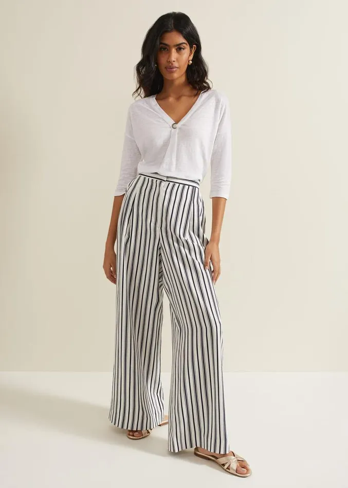 Leah Linen Top White Women Phase Eight Tops and TShirts