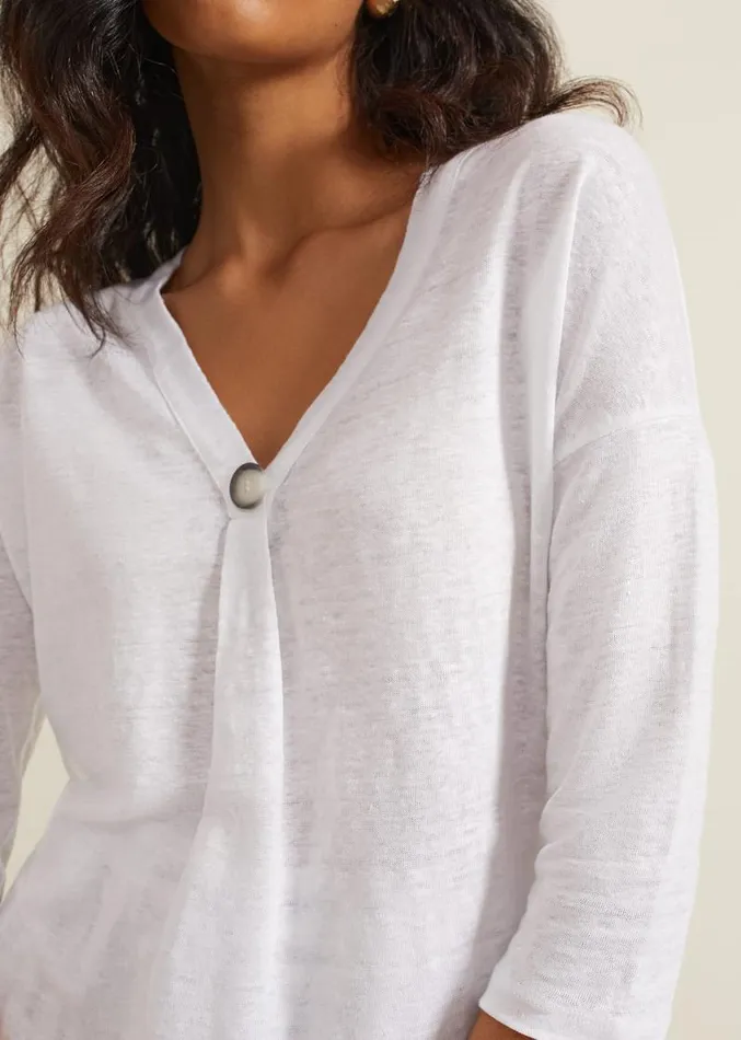 Leah Linen Top White Women Phase Eight Tops and TShirts
