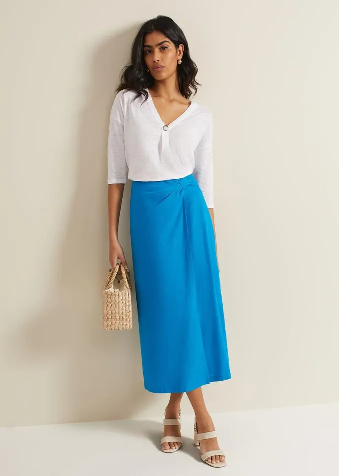 Leah Linen Top White Women Phase Eight Tops and TShirts