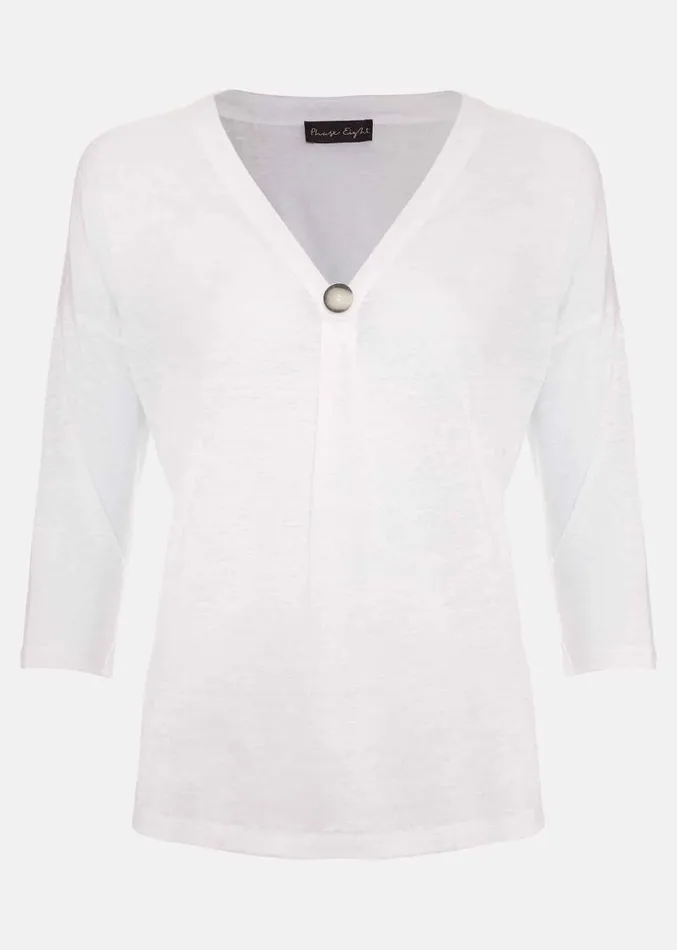 Leah Linen Top White Women Phase Eight Tops and TShirts