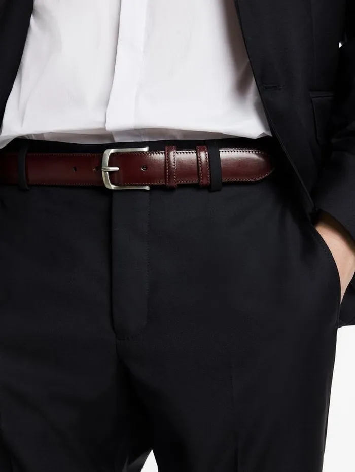 Leather Belts Men John Varvatos DRESS BELT Black