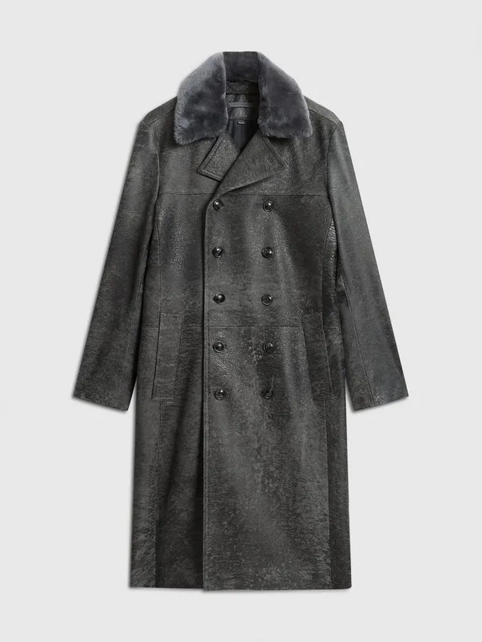 Leather Jackets Men John Varvatos DEXTER COAT Carbon Grey