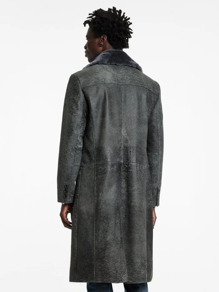 Leather Jackets Men John Varvatos DEXTER COAT Carbon Grey