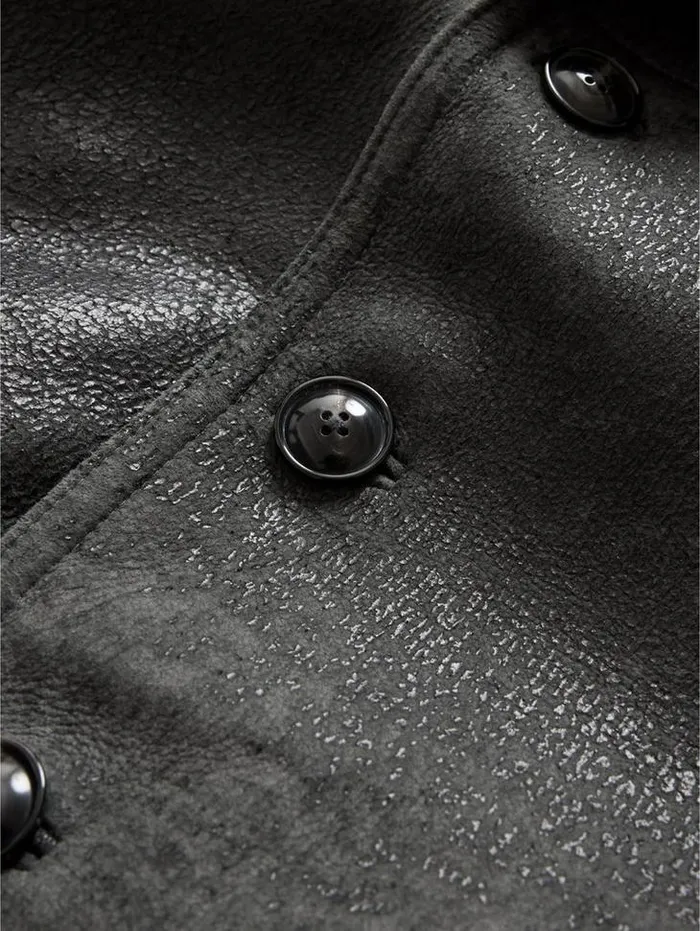Leather Jackets Men John Varvatos DEXTER COAT Carbon Grey
