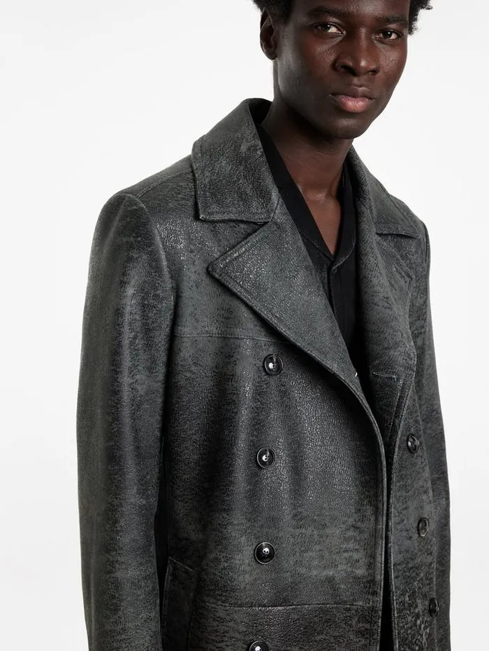 Leather Jackets Men John Varvatos DEXTER COAT Carbon Grey