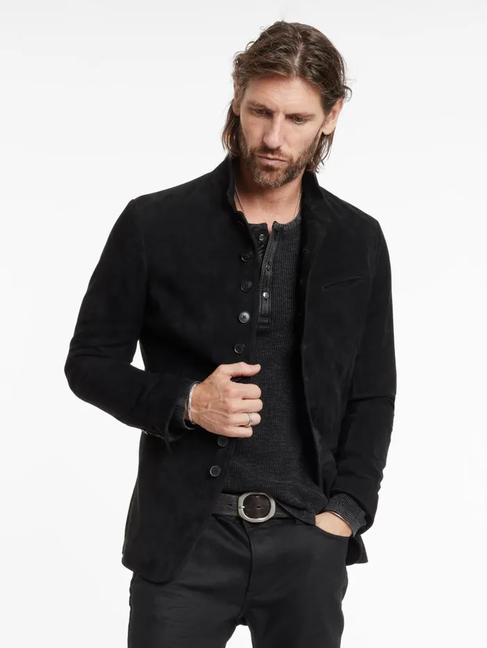 Leather Jackets Men John Varvatos WOODWARD MULTIBUTTON JACKET Black
