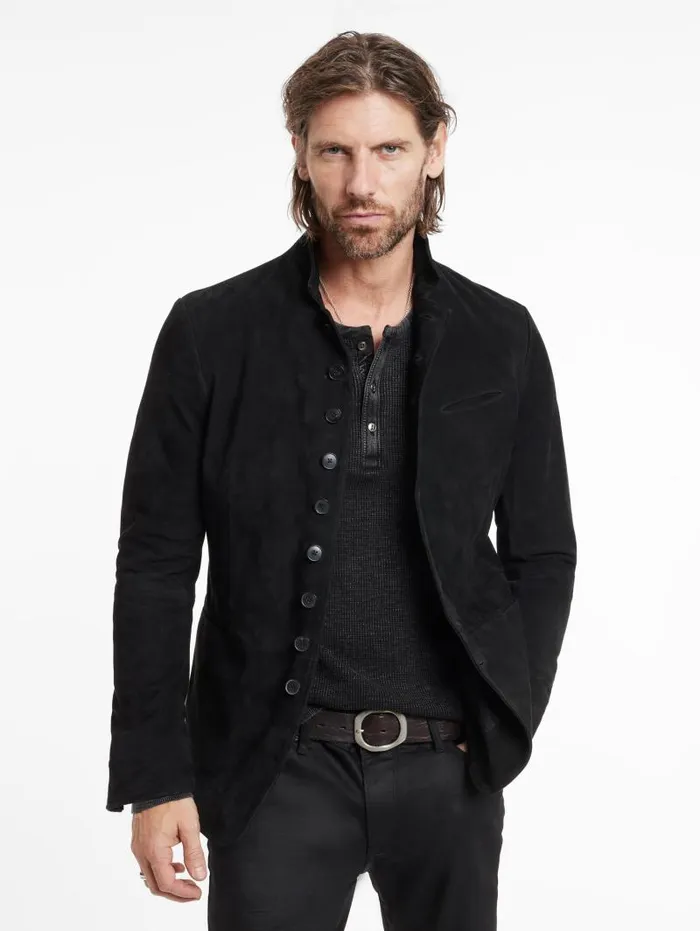Leather Jackets Men John Varvatos WOODWARD MULTIBUTTON JACKET Black