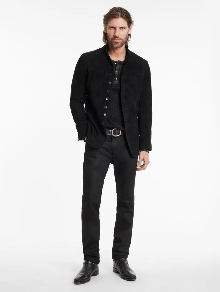 Leather Jackets Men John Varvatos WOODWARD MULTIBUTTON JACKET Black