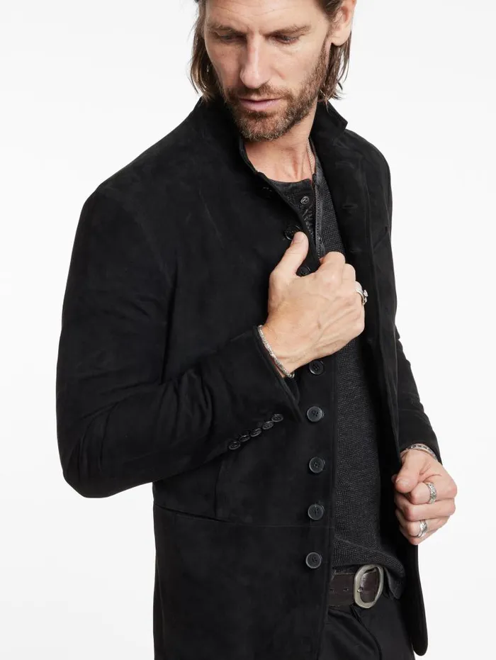 Leather Jackets Men John Varvatos WOODWARD MULTIBUTTON JACKET Black