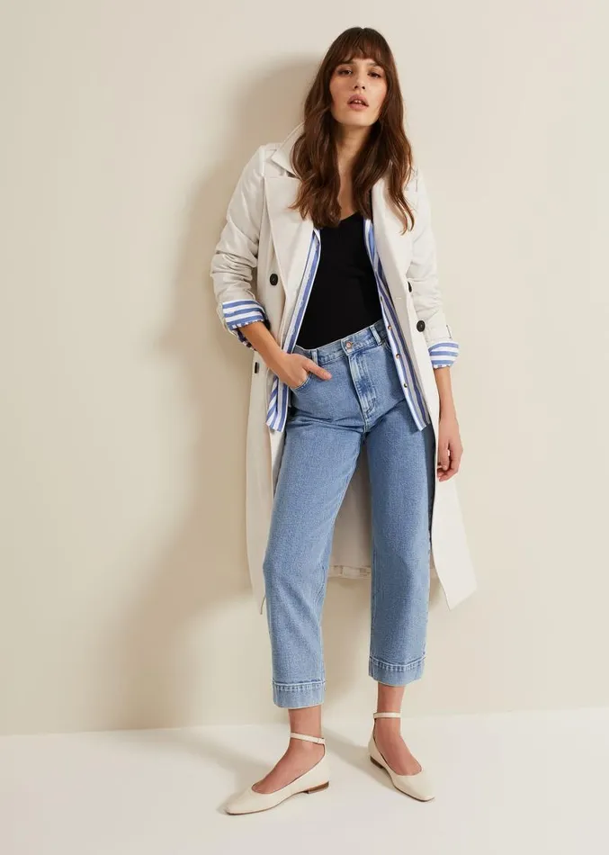 Lexi Mid Wash Crop Straight Jean Mid Wash Women Phase Eight Trousers
