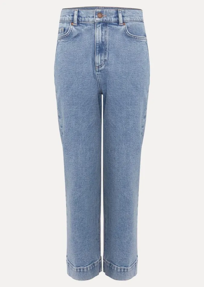 Lexi Mid Wash Crop Straight Jean Mid Wash Women Phase Eight Trousers