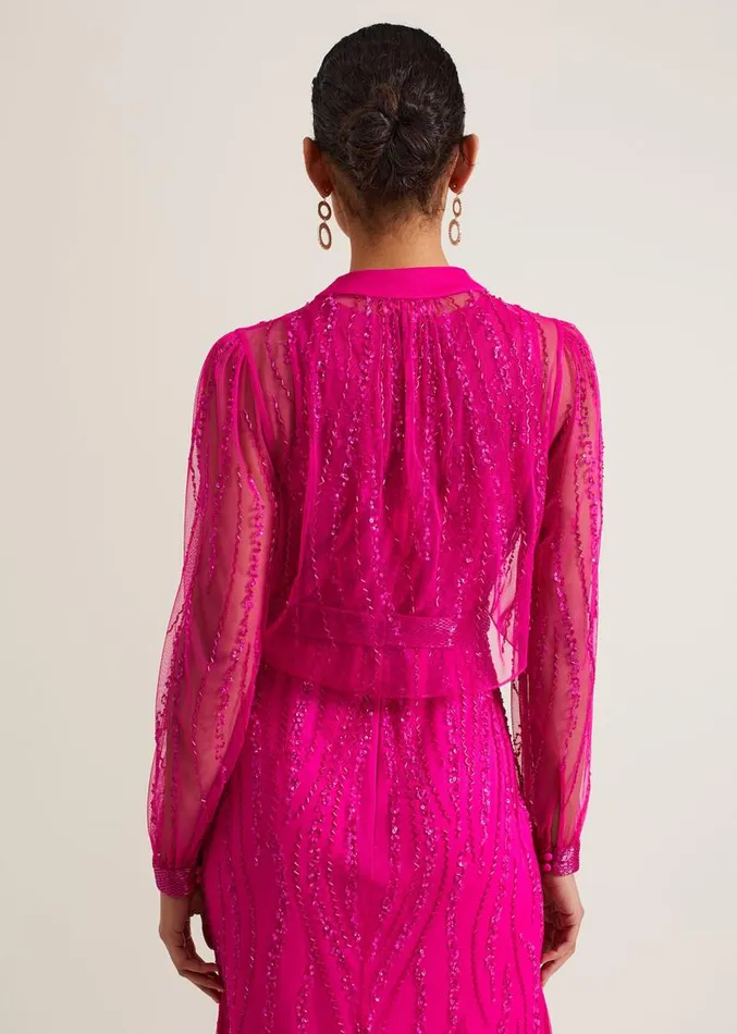 Lila Beaded Cover Up Fuchsia Women Phase Eight Jackets