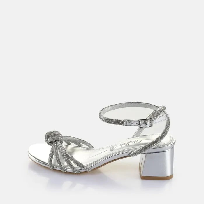 Lilly Bow Glitzersilber Buffalo Heels