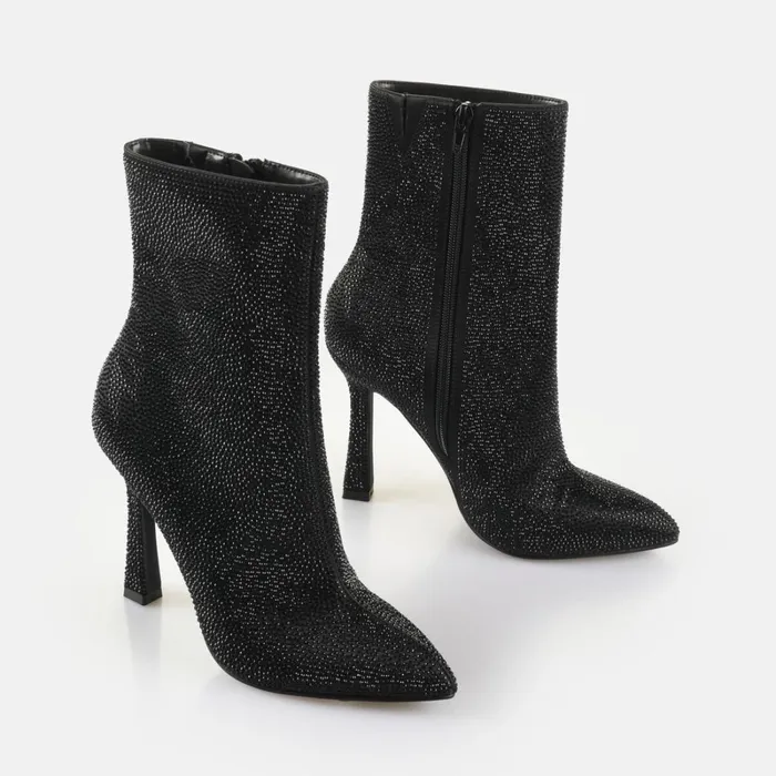 Linda Ankle Shine 8211 Vegan Satin 8211 Black Black Buffalo Boots and AnkleBoots Linda Ankle Shine 8211 Vegan Satin 8211 Black Black Buffalo Boots and AnkleBoots