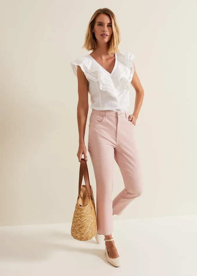 Lindsey Cropped Straight Leg Jeans Pink Women Phase Eight Jeans