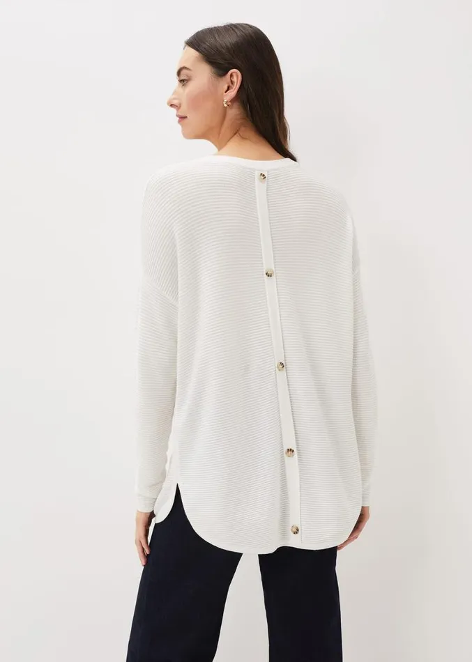 Lisha Ribbed Knit Jumper Ivory Women Phase Eight Knitwear