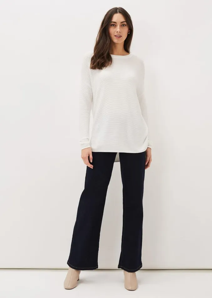 Lisha Ribbed Knit Jumper Ivory Women Phase Eight Knitwear