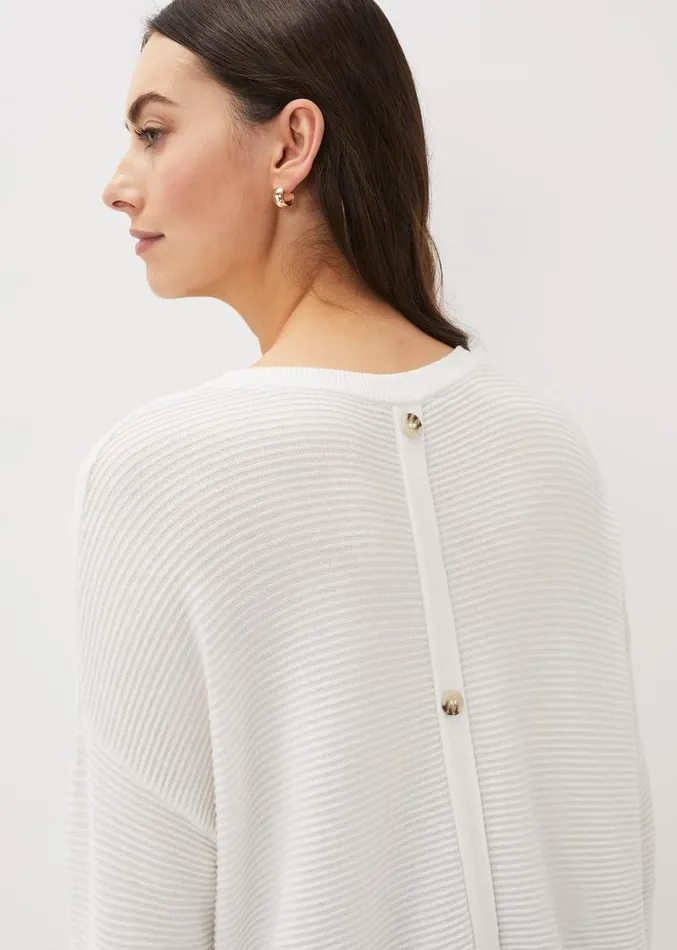 Lisha Ribbed Knit Jumper Ivory Women Phase Eight Knitwear
