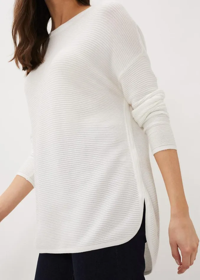 Lisha Ribbed Knit Jumper Ivory Women Phase Eight Knitwear