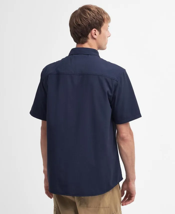 Lisle Safari Oversized ShortSleeved Shirt Classic Navy Men Barbour Shirts
