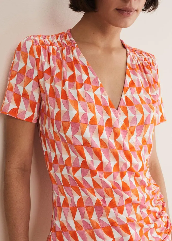 Loicia Geo Wrap Top Pink Women Phase Eight Tops and TShirts
