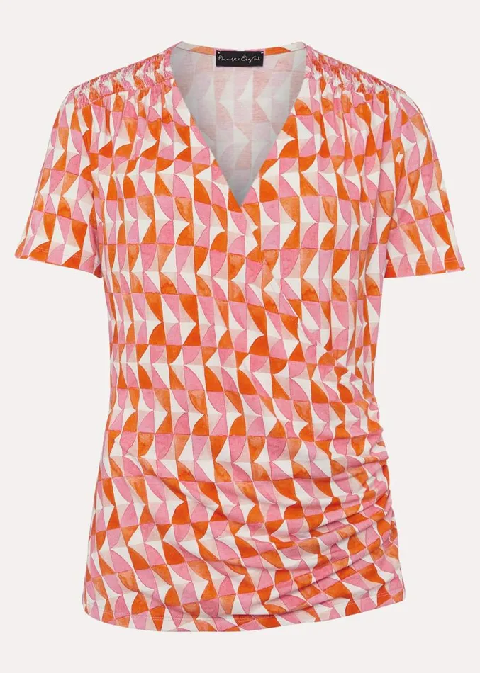 Loicia Geo Wrap Top Pink Women Phase Eight Tops and TShirts