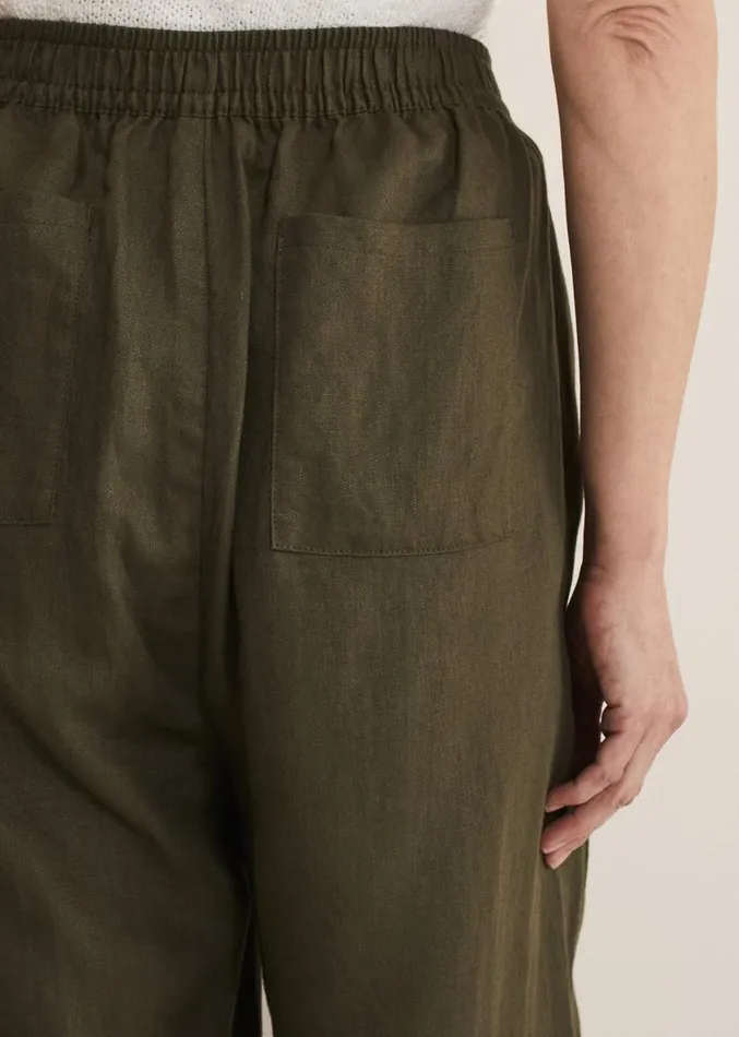 Lolita Drawstring Linen Trouser Khaki Women Phase Eight Trousers