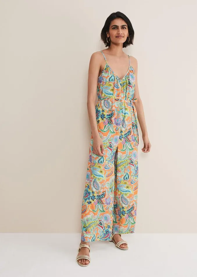 Lou Printed Paisley Boilersuit Multicoloured Women Phase Eight Dresses