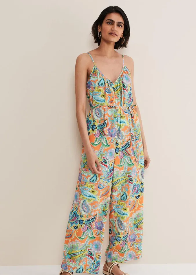 Lou Printed Paisley Boilersuit Multicoloured Women Phase Eight Dresses