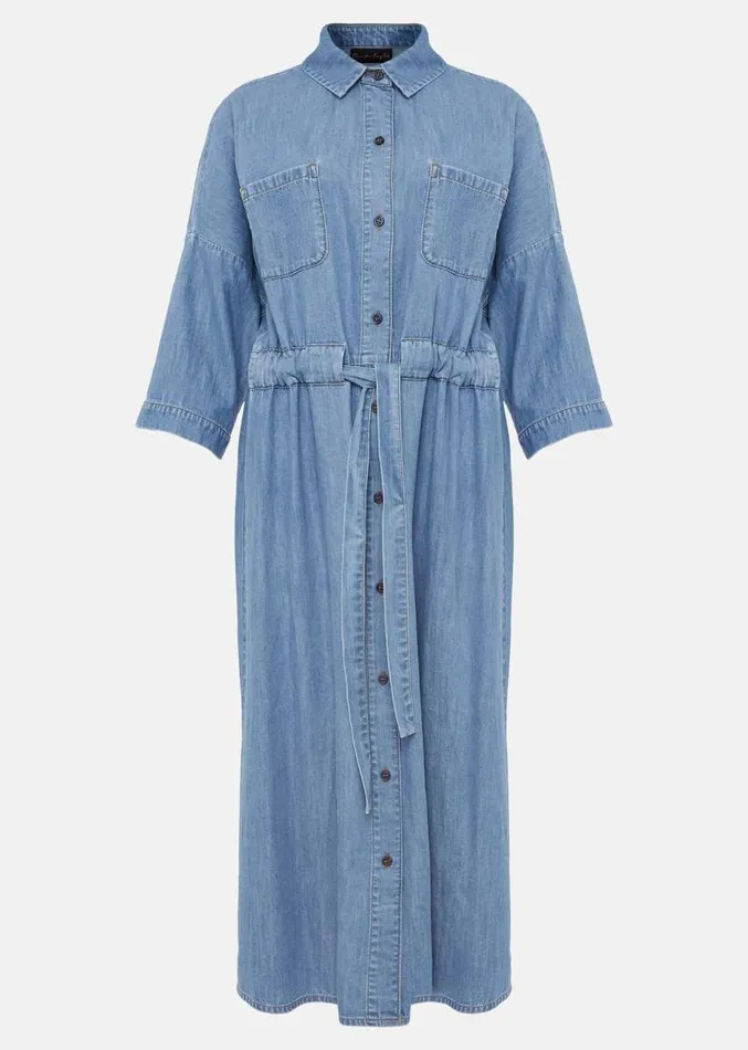 Louella Tie Shirt Dress Chambray Blue Women Phase Eight Dresses