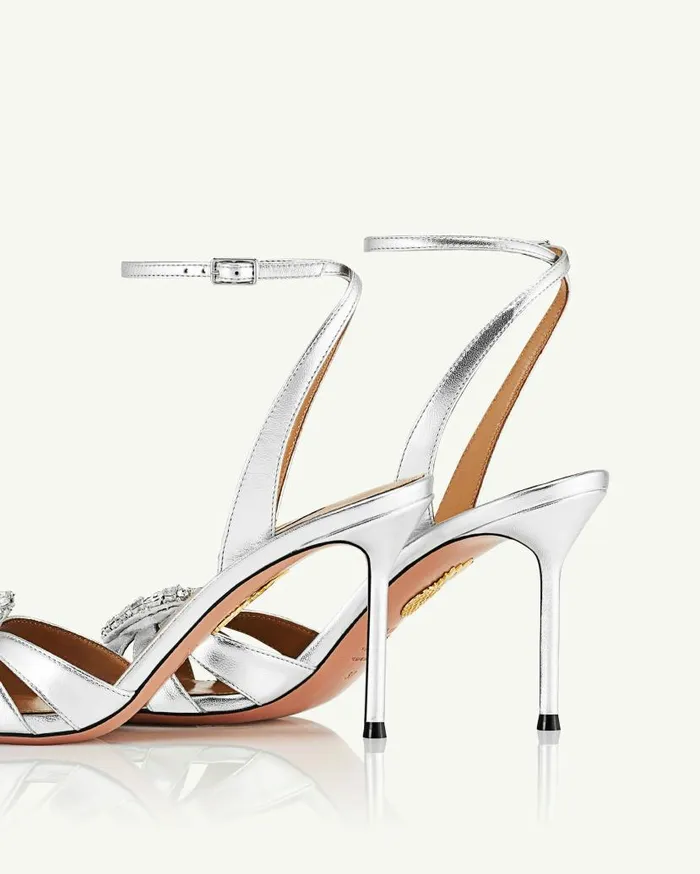 Love Me Sandal 85 Silver Women Aquazzura Bridal Love Me Sandal 85 Silver Women Aquazzura Bridal