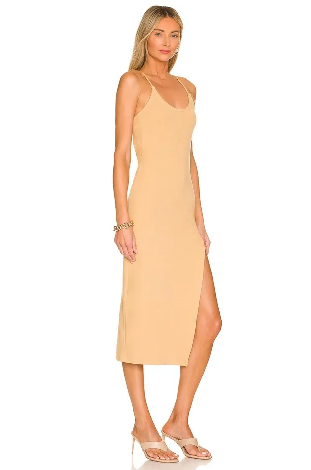 Lovers and Friends Dresses Women Clara Midi Dress Golden Tan Lovers and Friends Dresses Women Clara Midi Dress Golden Tan