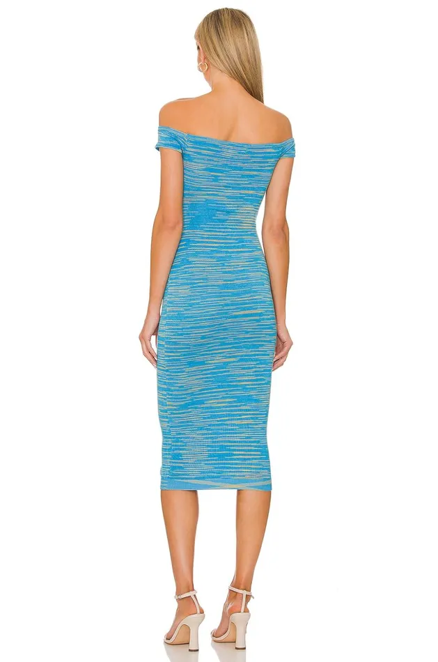 Lovers and Friends Dresses Women Dresden Off Shoulder Midi Dress Bright Blue Spacedye Lovers and Friends Dresses Women Dresden Off Shoulder Midi Dress Bright Blue Spacedye