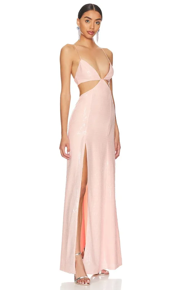 Lovers and Friends Dresses Women Leighton Sequin Gown Champagne Pink Lovers and Friends Dresses Women Leighton Sequin Gown Champagne Pink