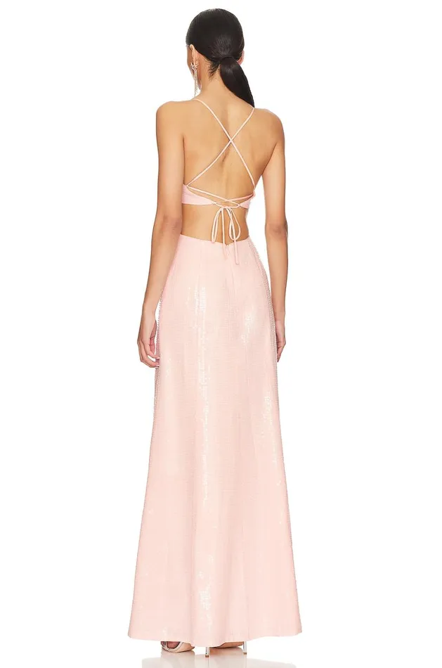 Lovers and Friends Dresses Women Leighton Sequin Gown Champagne Pink Lovers and Friends Dresses Women Leighton Sequin Gown Champagne Pink