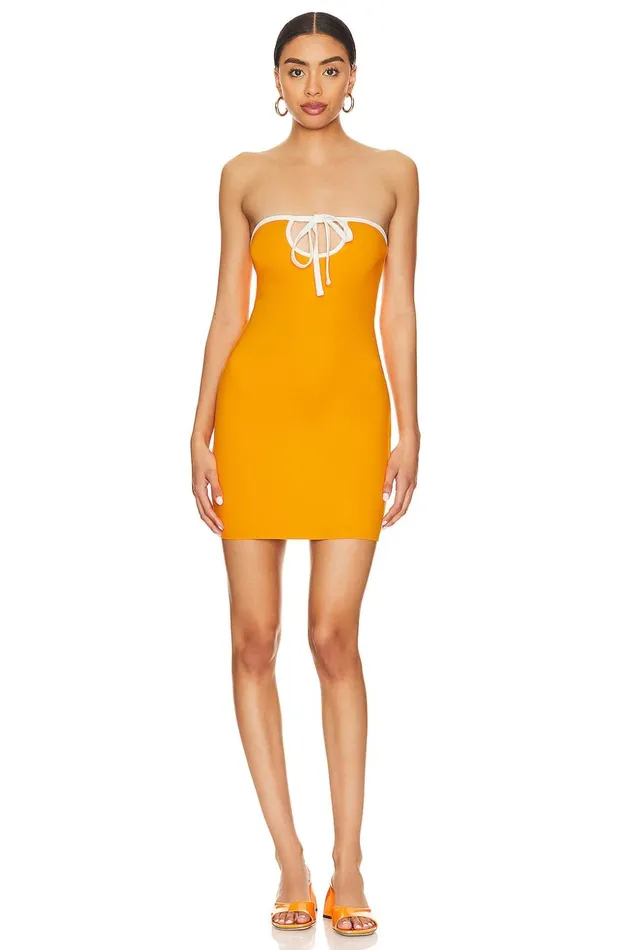 Lovers and Friends Dresses Women Maddison Mini Dress Orange and White