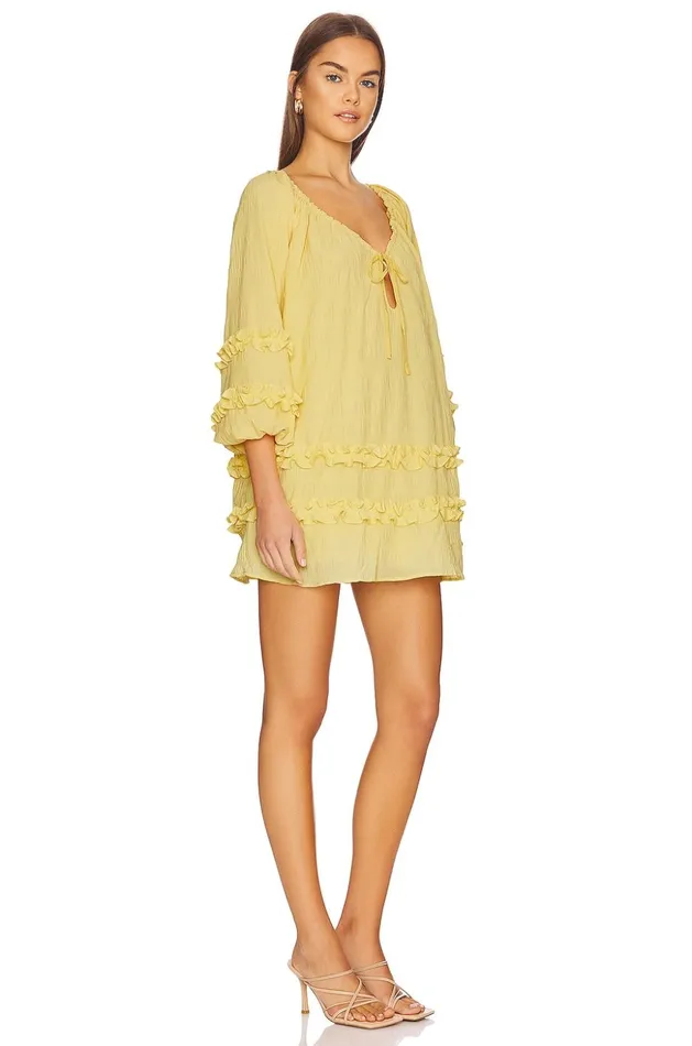 Lovers and Friends Dresses Women Tommy Mini Dress Lemon Yellow Lovers and Friends Dresses Women Tommy Mini Dress Lemon Yellow
