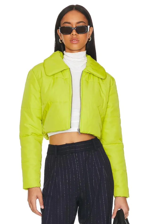 Lovers and Friends Jackets and Coats Women Bushwick Cropped Puffer Jacket Lime Green